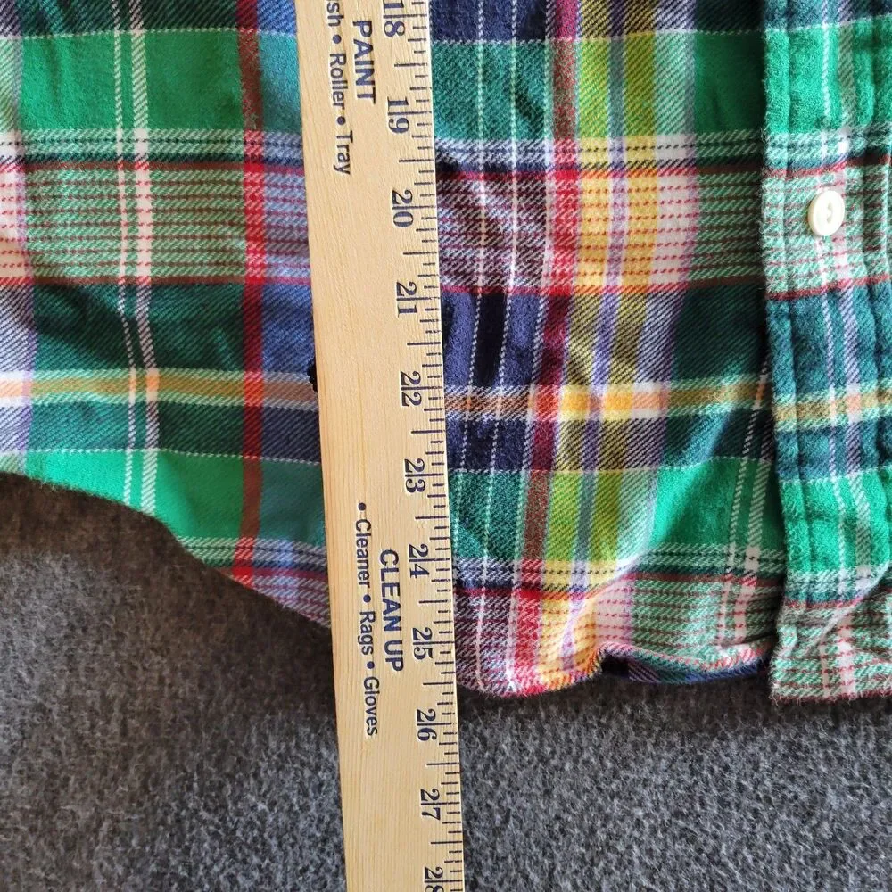 Polo Ralph Lauren Large flannel classic fit button front plaid collar pockets